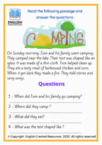 Reading Comprehension Worksheets