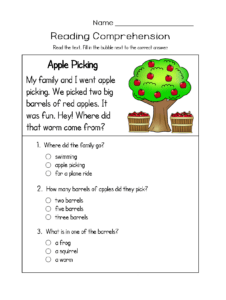 Reading Comprehension Worksheets Best Coloring Pages For Kids