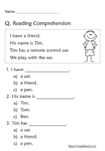 Reading Comprehension Worksheets For Grade 1 Your Home Teacher