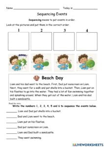 Sequencing Events Worksheet Reading Worksheet