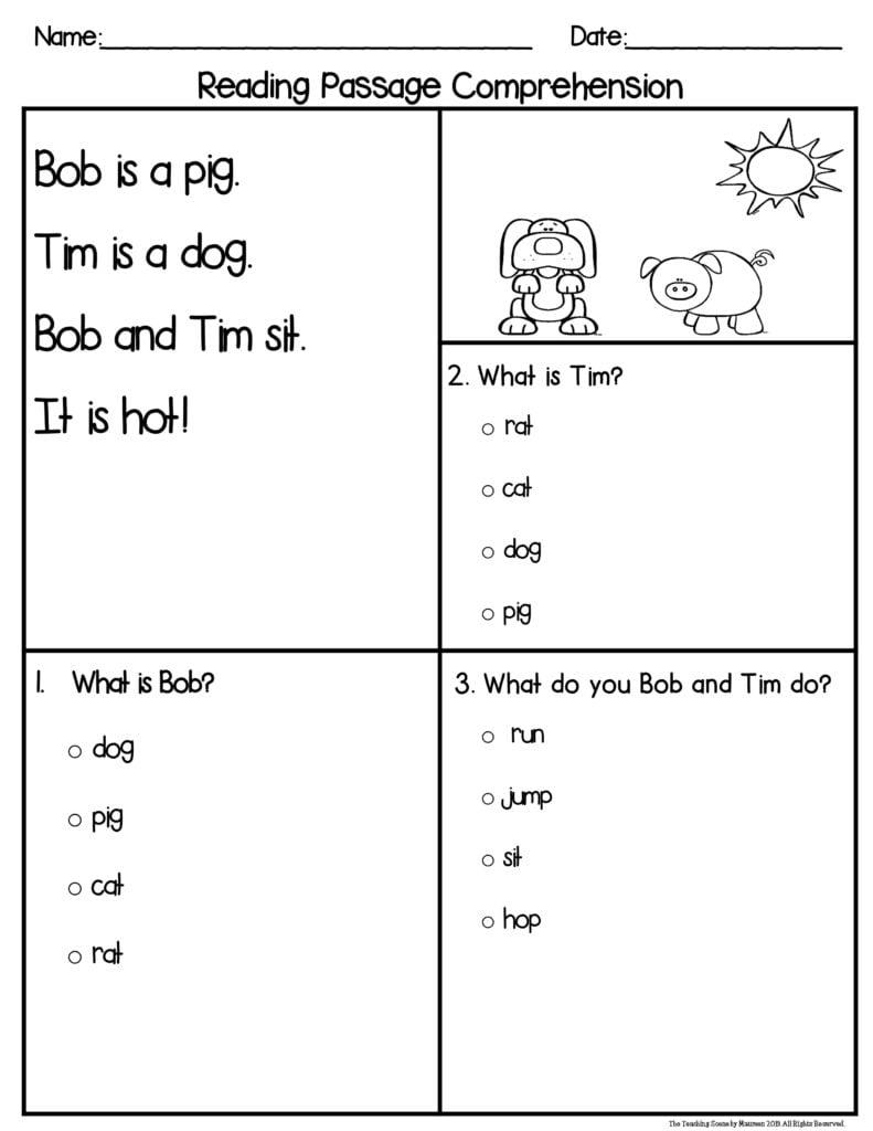 Reading Assessment For Kindergarten