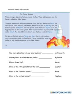 Solar System Interactive Activity For Four