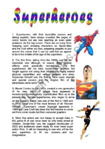 Superheroes Reading Comprehension ESL Worksheet By Profy2007