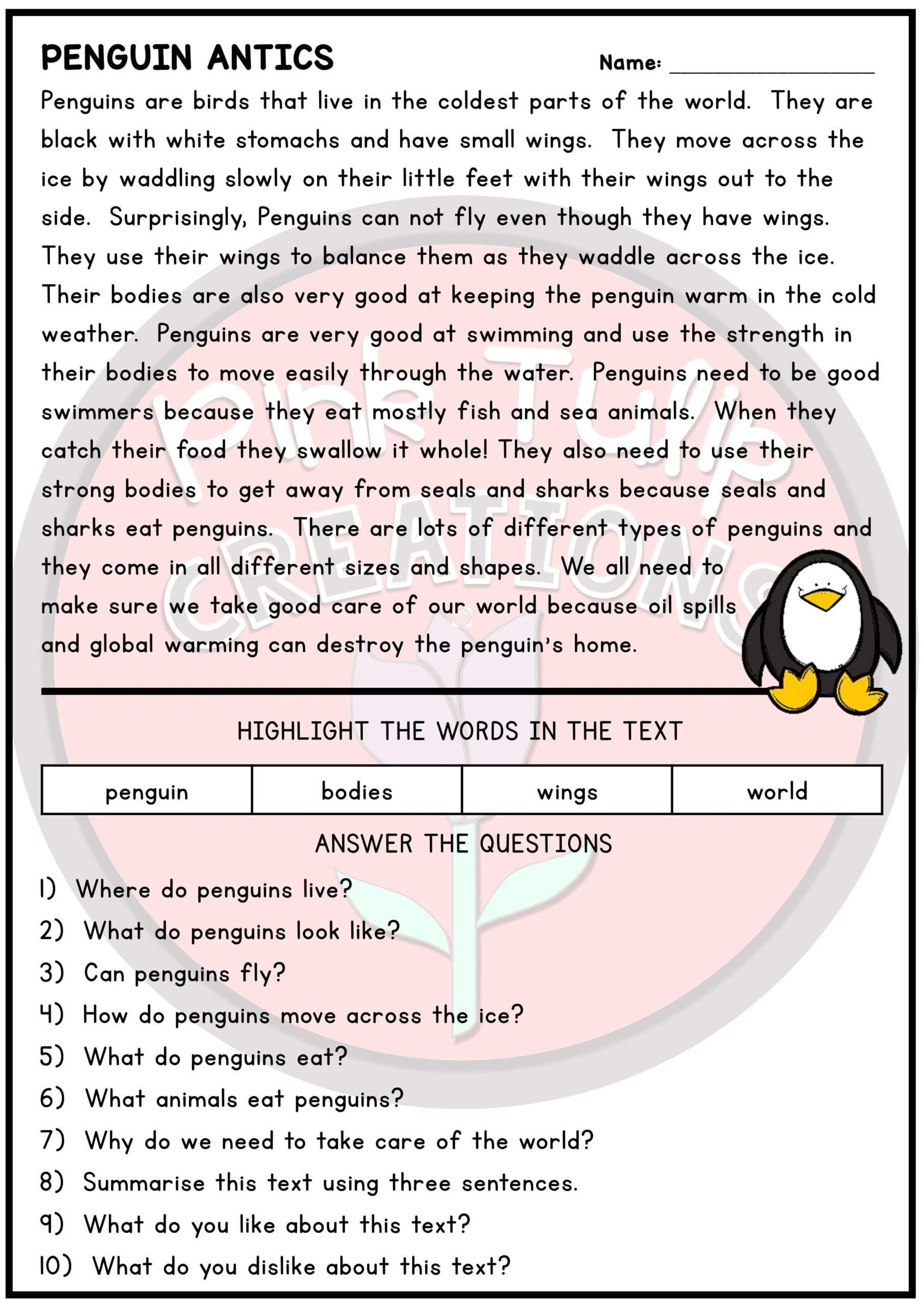 Reading Comprehension Exercises With Answers