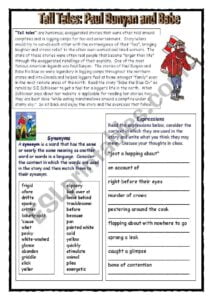 This Reading Comprehension Worksheet About The American Tall Tale Paul Bunyan And His Blue Ox Was Design Reading Worksheets Reading Comprehension Comprehension