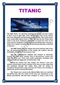 TITANIC Reading Comprehension Questions ESL Worksheet By Ommalek