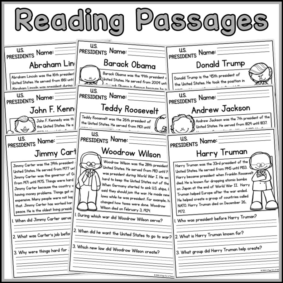 Andrew Jackson Reading Comprehension Worksheets