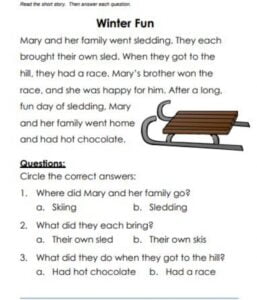 Winter Fun Worksheet