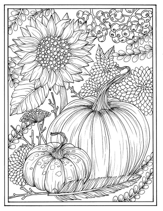 10 Fall Coloring Pages Printable For Adults