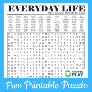 100 Hard Word Search Puzzles Printable FREE Growing Play