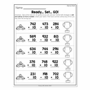 2nd Grade Math Worksheets Place Value Mental Math Ready Set