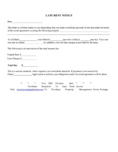 34 Printable Late Rent Notice Templates TemplateLab