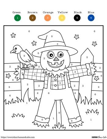 6 Free Halloween Color By Number Printables