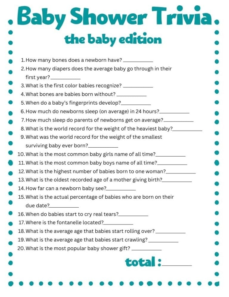 65 Fun Baby Shower Trivia Questions To Use At Your Next Baby Shower 