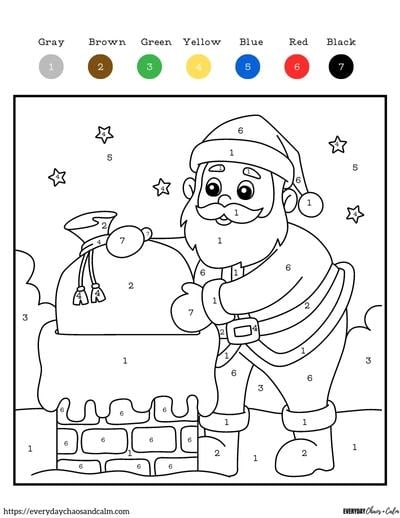 8 Free Printable Christmas Color By Number Pages For Kids