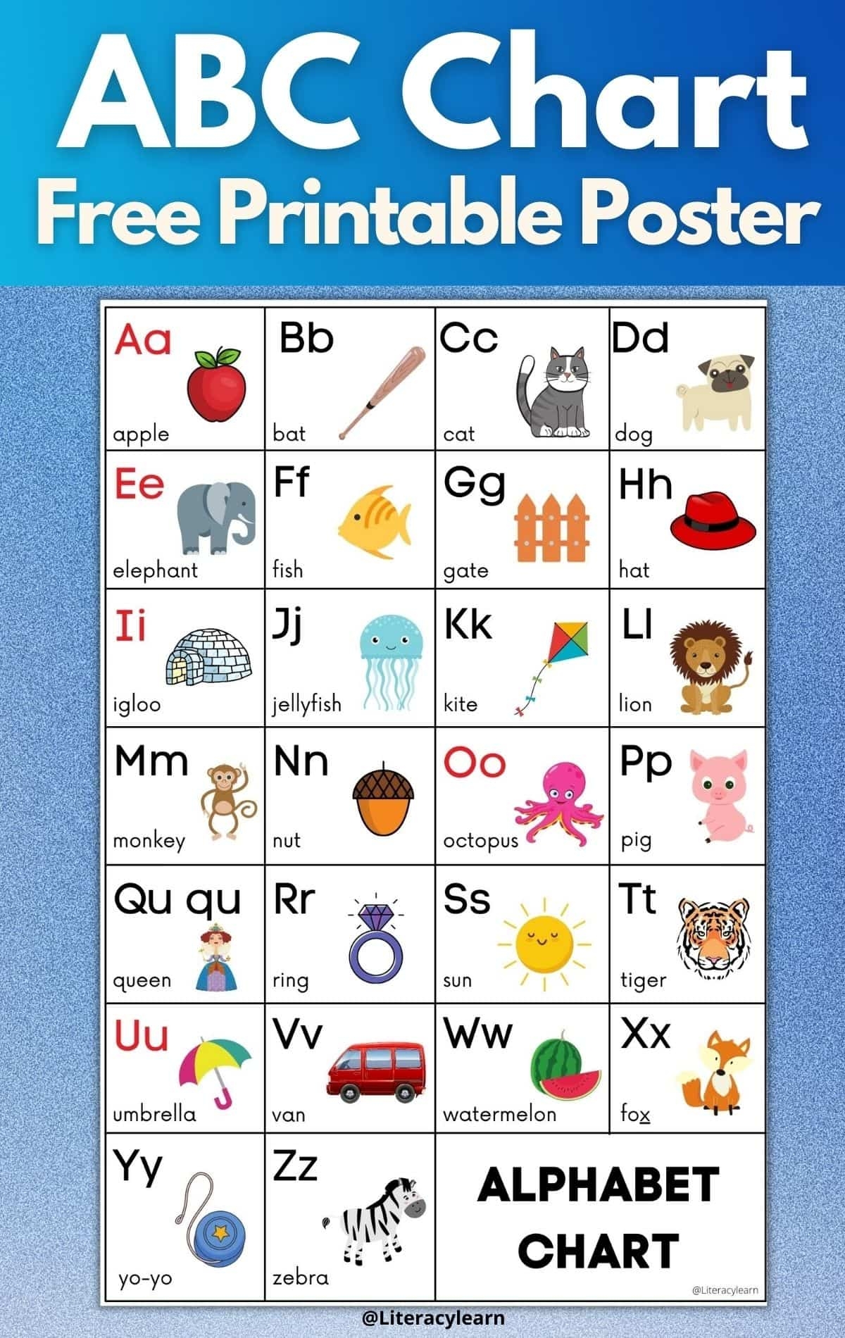 Abc Chart Free Printable Printable And Enjoyable Learning
