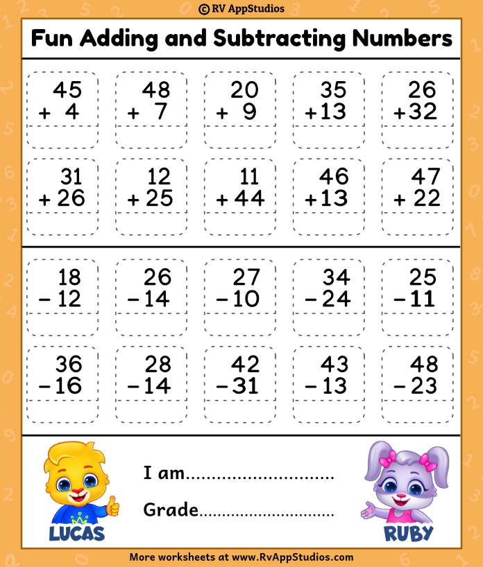 Addition And Subtraction Worksheet Free Printables For Kindergarten 