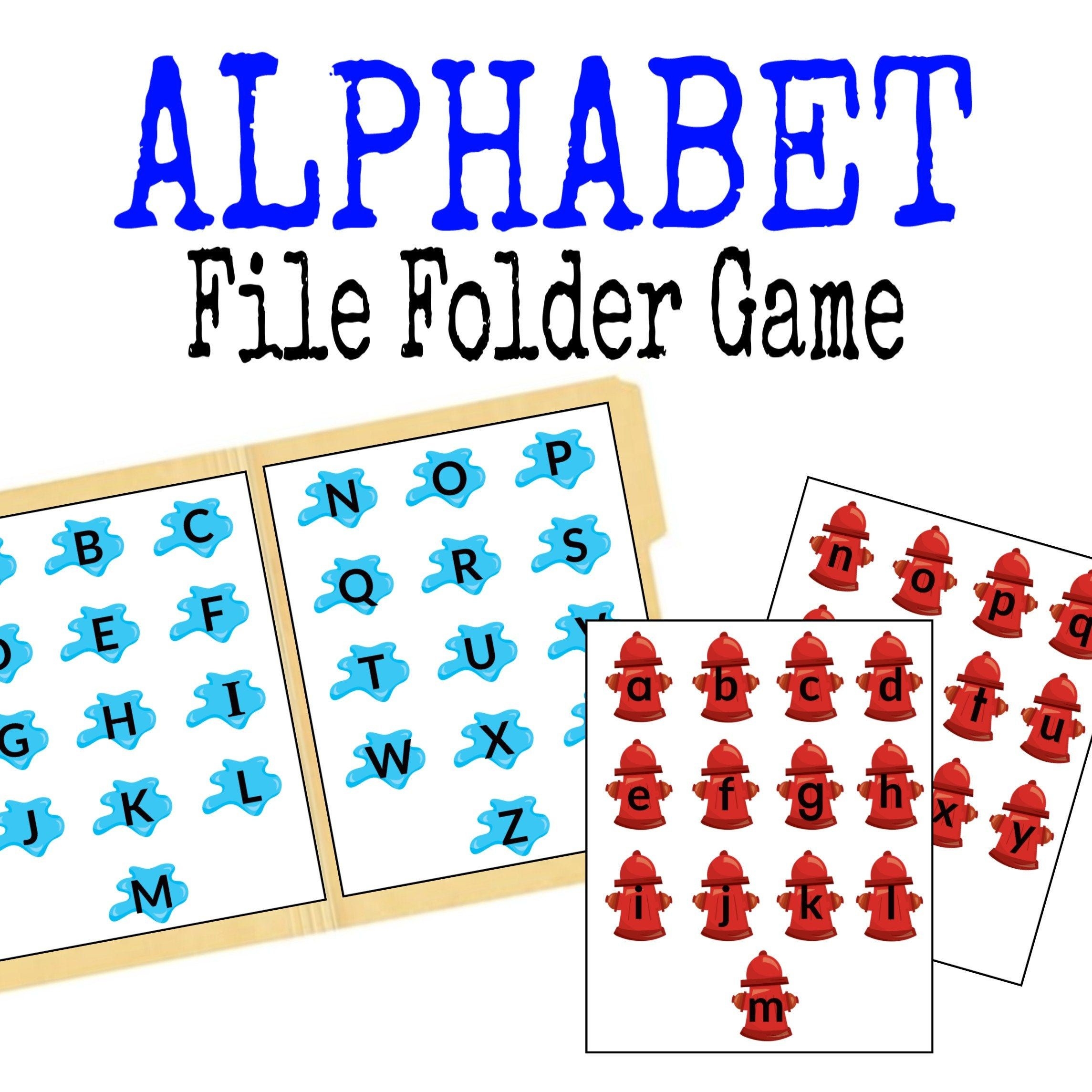 Alphabet File Folder Game Busy Binder Quiet Book Printable Etsy Games