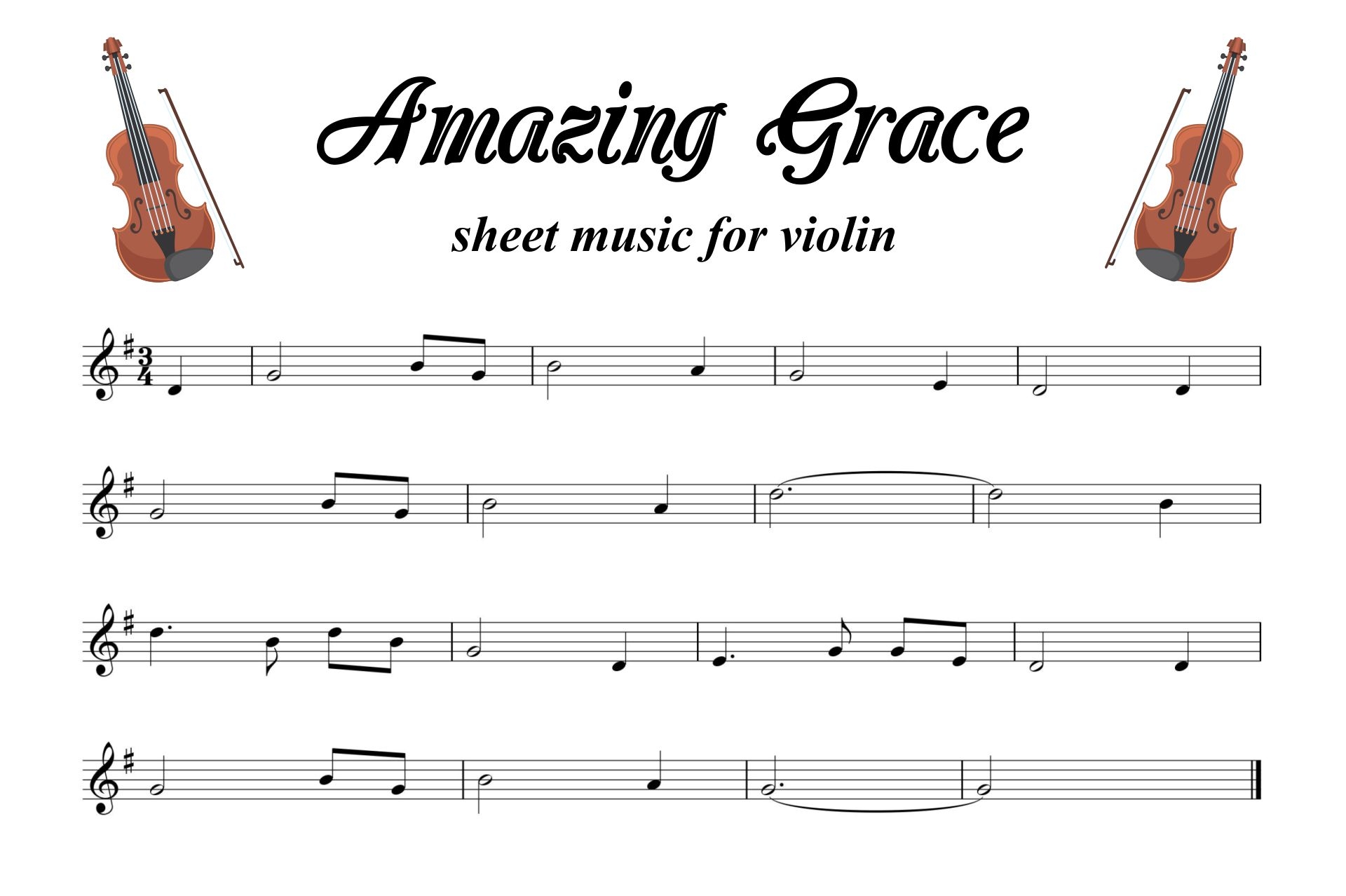 Amazing Grace Sheet Music 15 Free PDF Printables Printablee