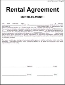 Basic Rental Agreement Fillable Template Business
