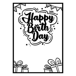 Black And White Free Printable Birthday Cards Printable Word Searches