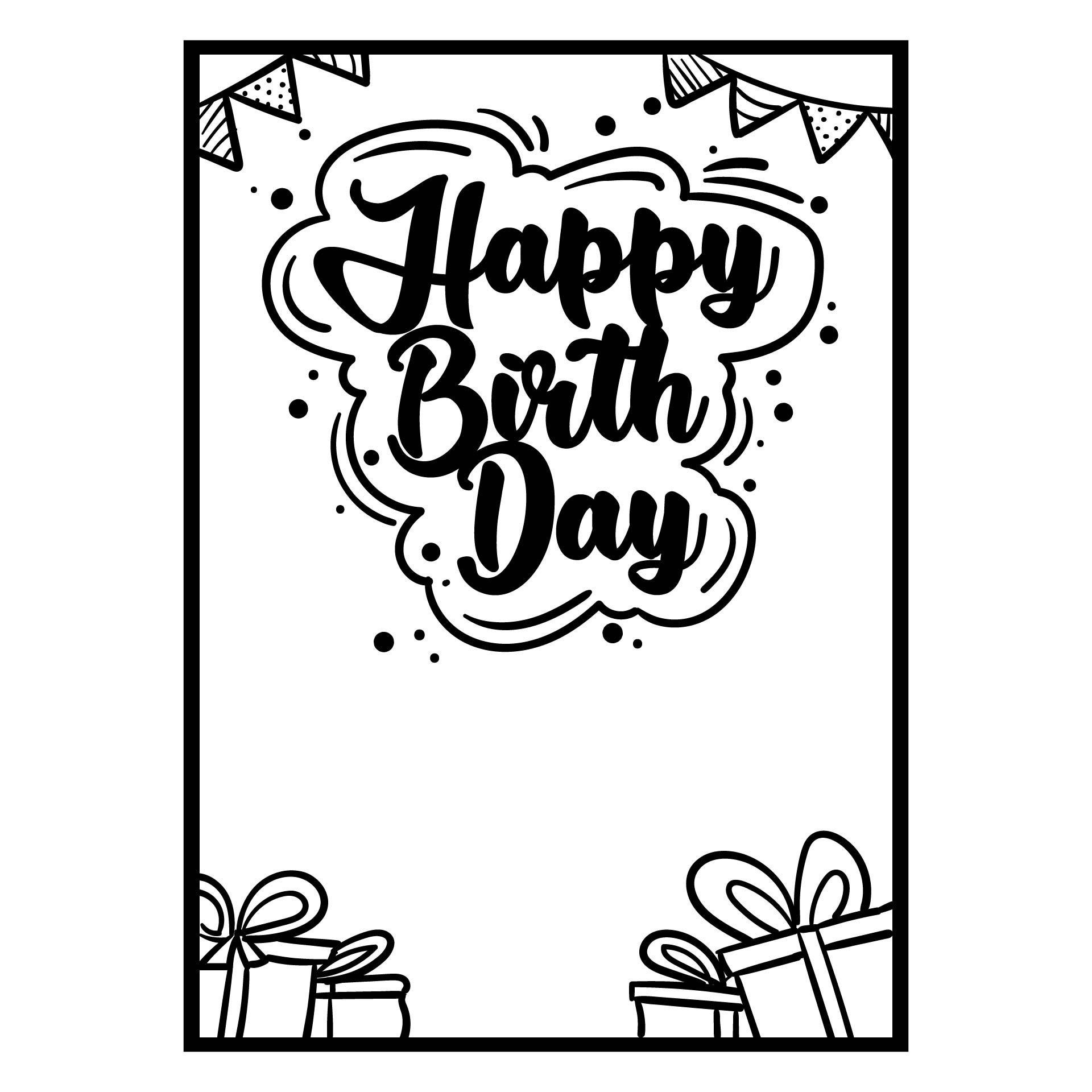 Black And White Free Printable Birthday Cards Printable Word Searches
