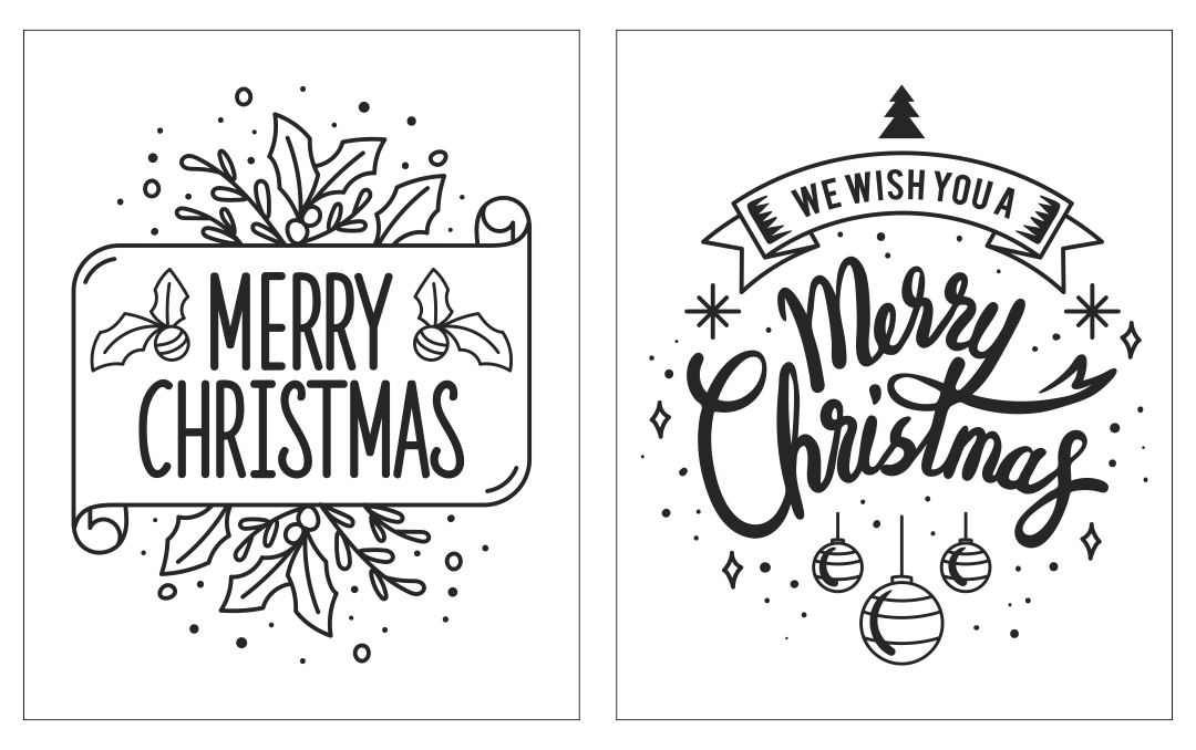 Black And White Holiday Christmas Cards 15 Free PDF Printables 