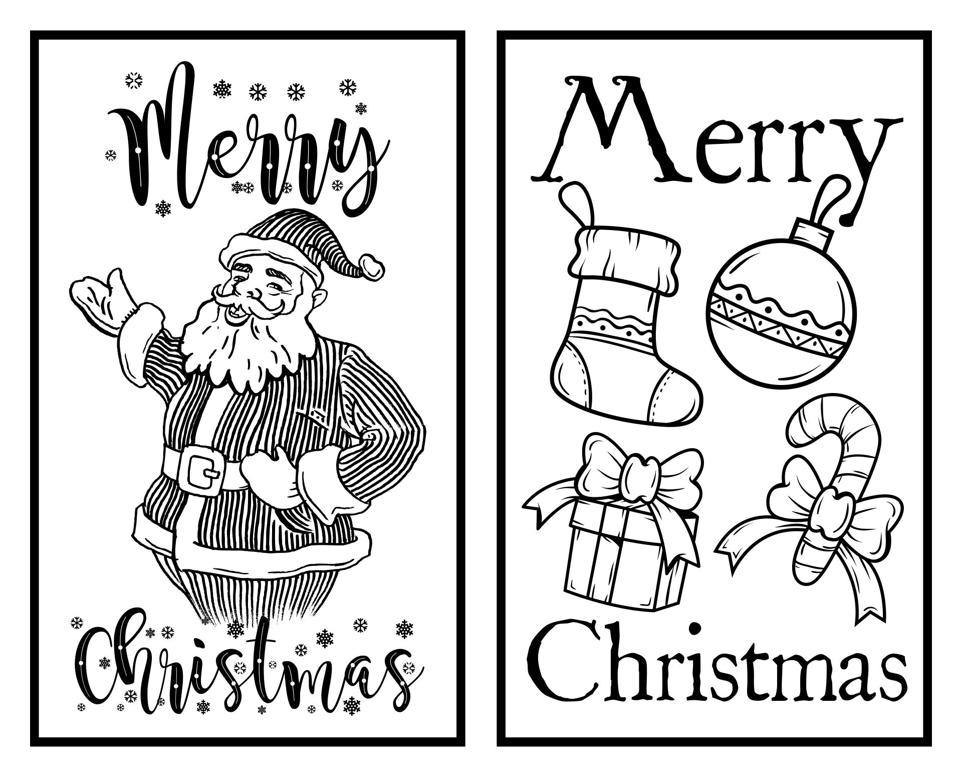 Christmas Cards Black And White 10 Free PDF Printables Printablee