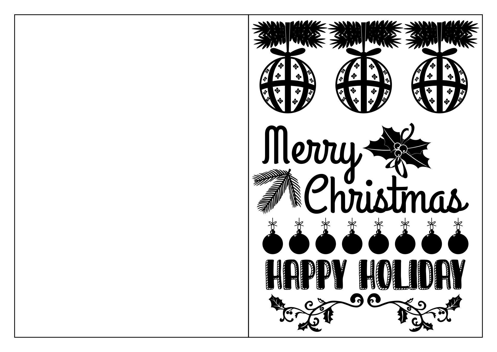 Christmas Cards Black And White 10 Free PDF Printables Printablee