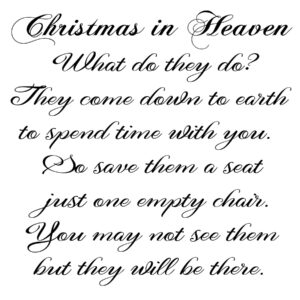 Christmas In Heaven Poem Free Printable