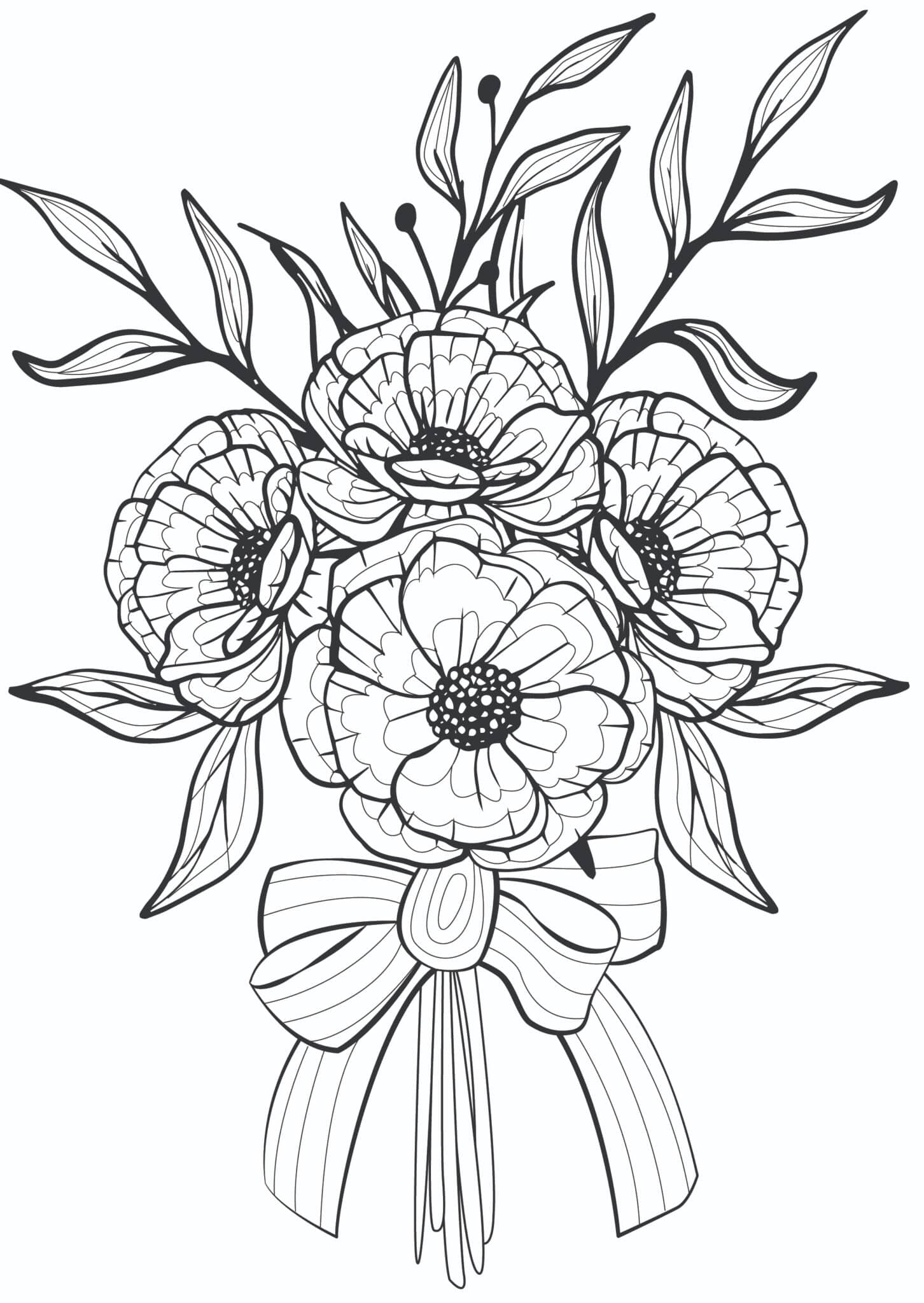 Collection Of Free Printable Flower Coloring Pages For Adults Free 