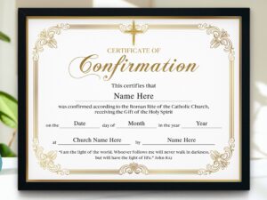 Confirmation Certificate Template Catholic Confirmation Certificate