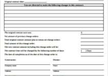 Contractor Free Printable Construction Change Order Forms