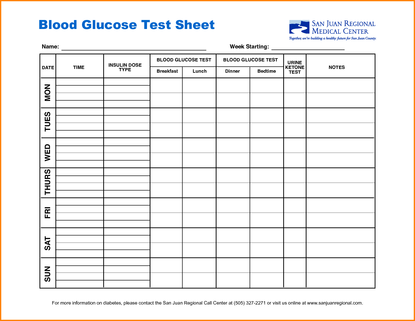 Diabetic Blood Sugar Log Sheet Printable Free Printable Templates