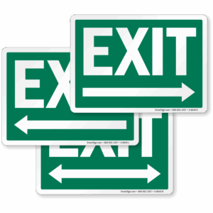 Directional Exit Signs With Arrows Free PDF