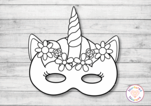 DIY Printable Unicorn Masks Color And Plain Templates PDF