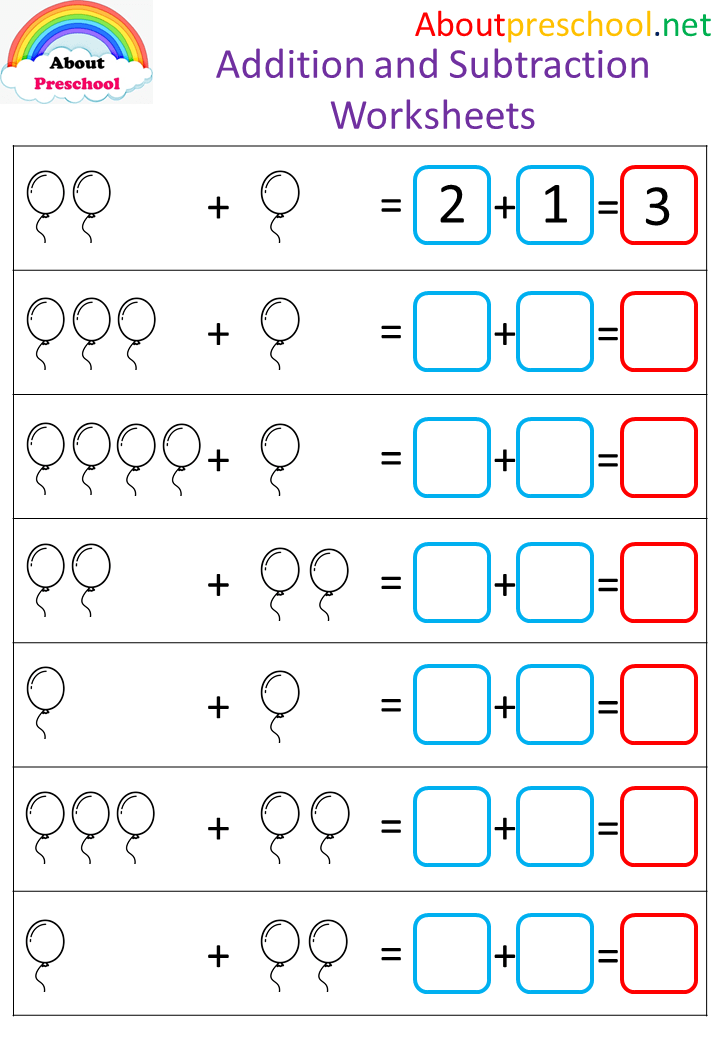 Easy Addition And Subtraction Worksheets