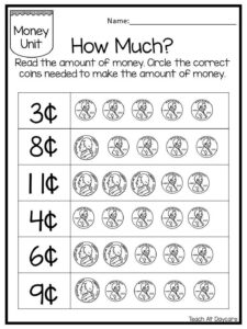 Engaging Money Worksheets For Kindergarten Fun Learning Activities