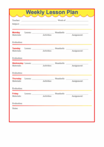 Fillable Lesson Plan Form Printable Forms Free Online