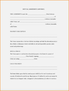 Fillable Printable Lease Agreement