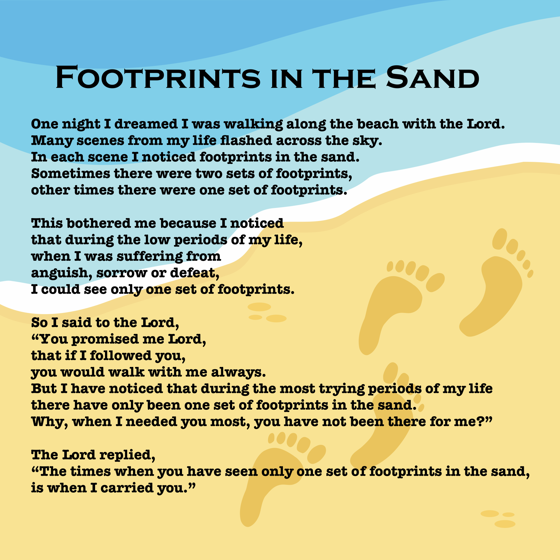 Footprints In The Sand 10 Free PDF Printables Printablee