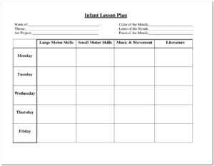 Free Blank Printable Preschool Lesson Plan Forms Printable Forms Free