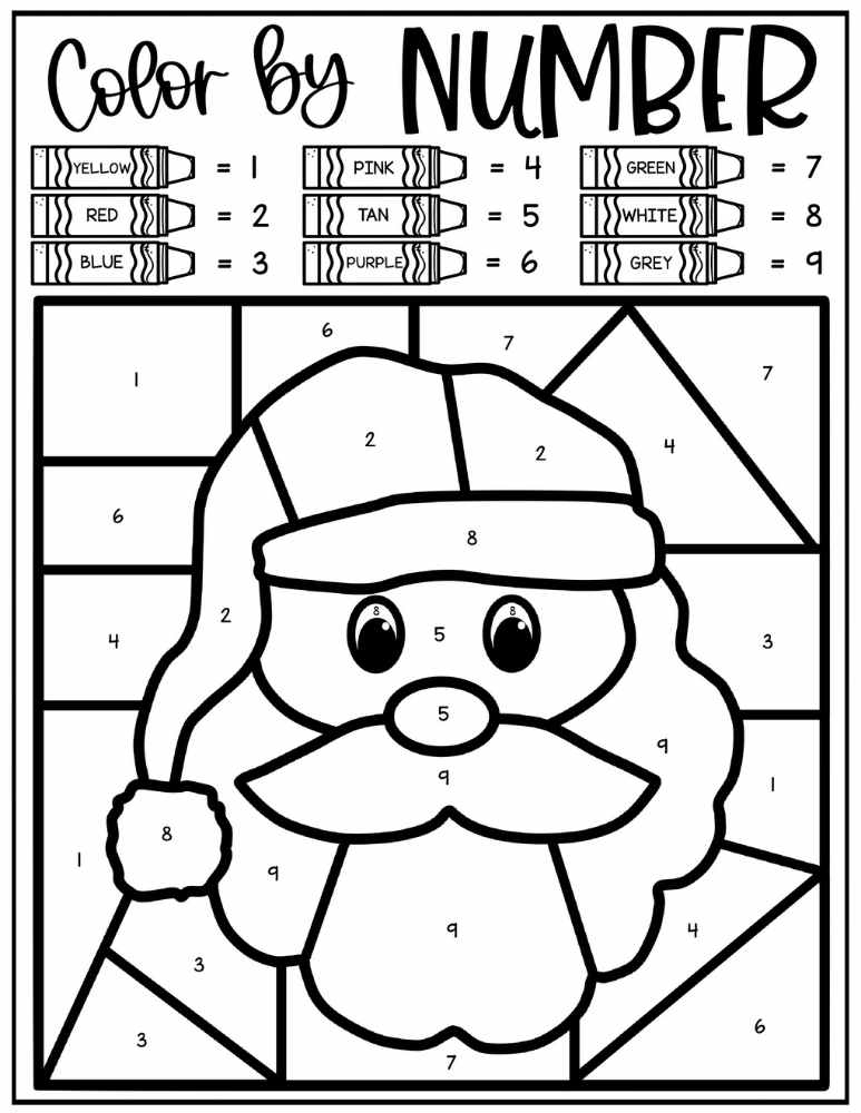 Free Christmas Color By Number Printables For Kindergarten At Brent 