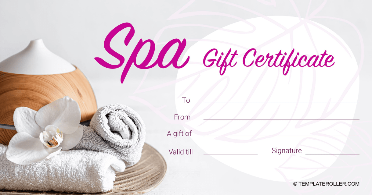 Free Gift Certificate Templates Customize Your Own PDF Print For 