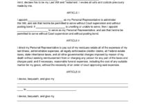 Free Printable Last Will And Testament Forms