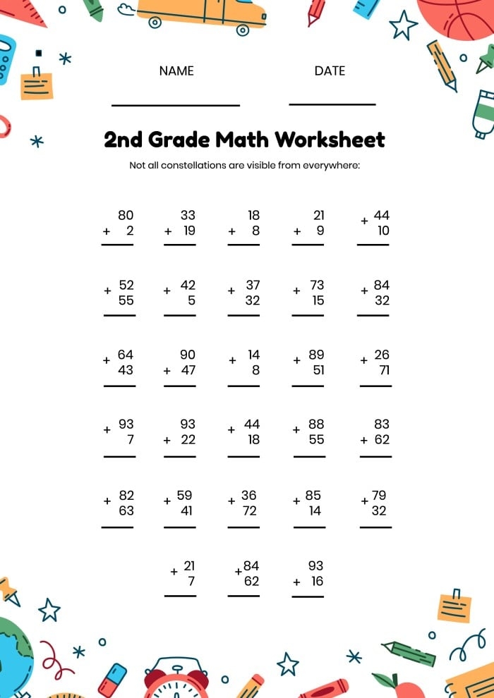 Free Printable Math Problems For 2Nd Graders