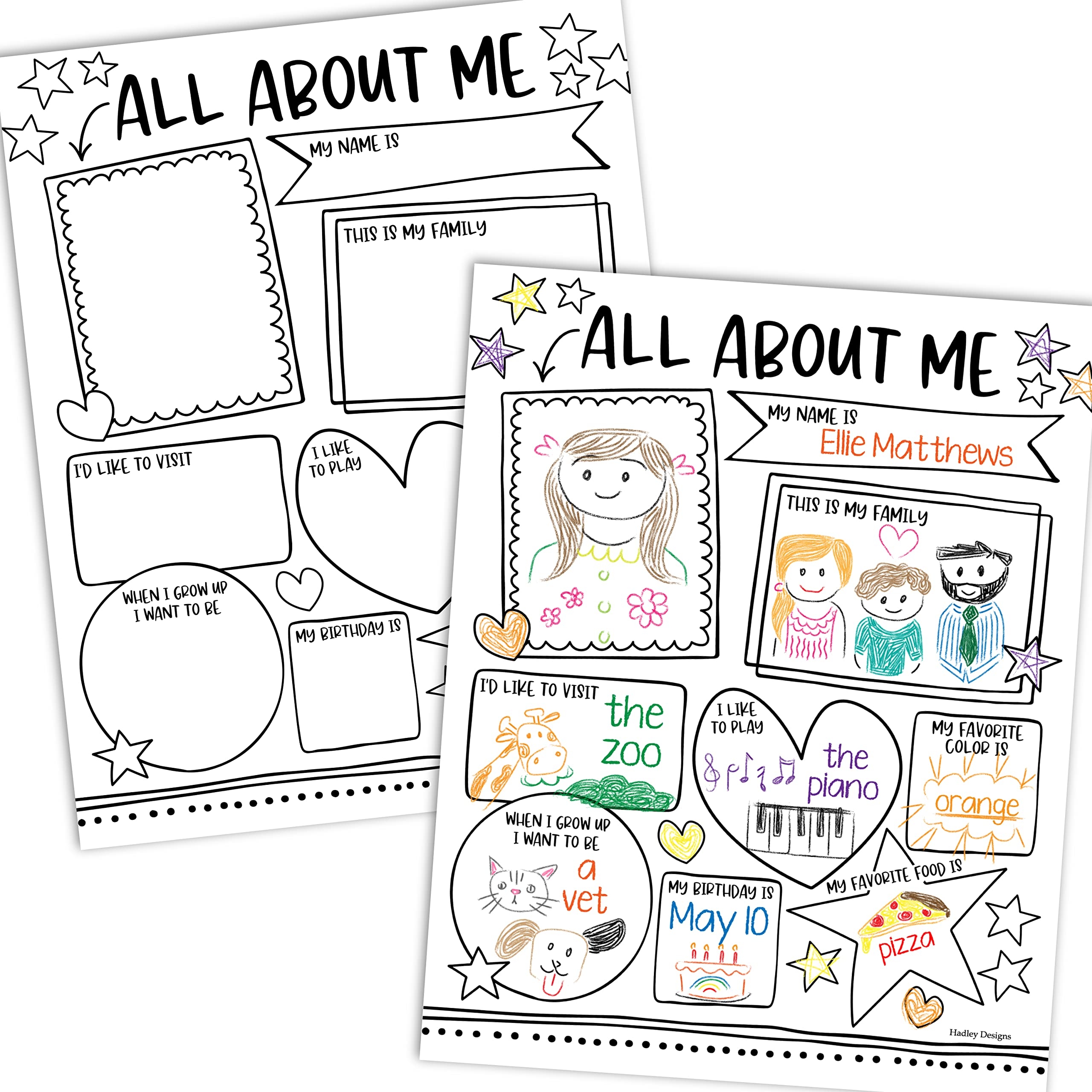 Free Printable All About Me Posters