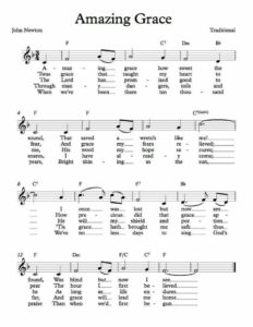 Free Printable Amazing Grace Sheet Music Atonement Blessings Christ