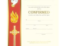 Free Printable Catholic Confirmation Certificate Template