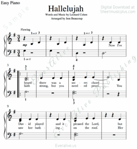 Free Printable Christmas Hallelujah Sheet Music
